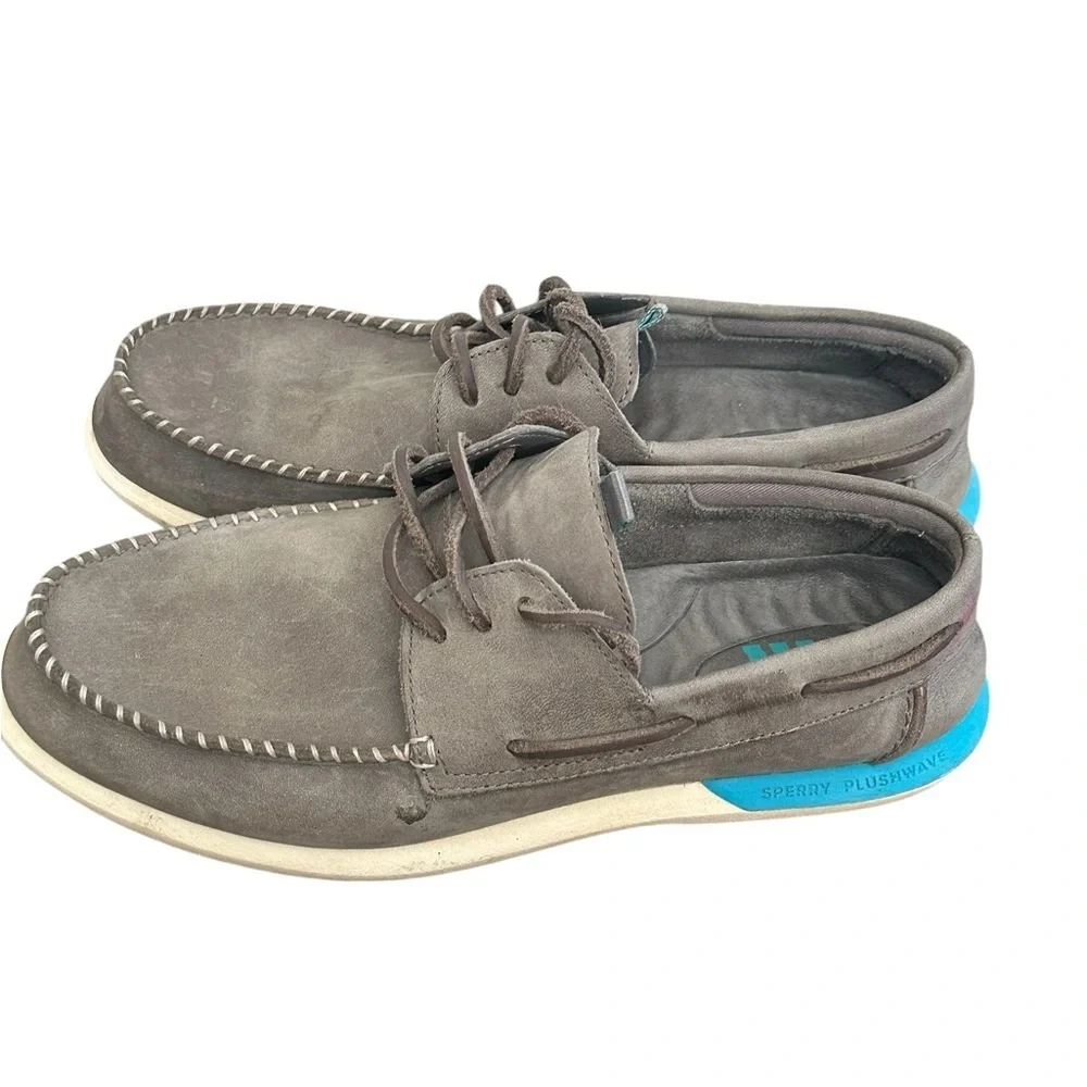 Sperry Top Sider Mens A/O Plushwave 2.0 Gray Boat Shoes Size 10.5